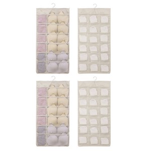 씨로이 옷걸이형 양면수납함 30칸 2p, 베이지, 2개