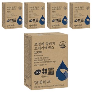 담백하루 정품 초임계 알티지 오메가에센스 1000, 30정, 5개