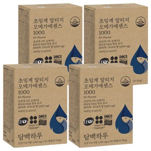 담백하루 정품 초임계 알티지 오메가에센스 1000, 30정, 4개
