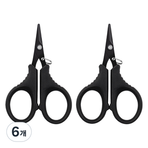 월드크린 미니 가위 62 x 95 mm, 올블랙, 6개