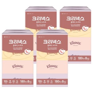 크리넥스 클래식 소프트 천연펄프 미용티슈 2겹, 180매, 32개