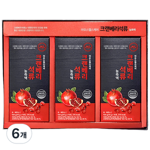아모스헬스케어 크랜베리 석류 농축액 스틱 30p + 쇼핑백 세트, 100g, 6개