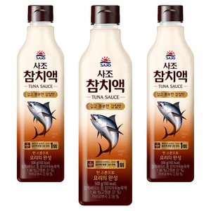 사조 참치액, 500g, 3개