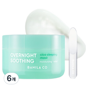 바닐라코 오버나이트 수딩 시카 슬리핑 마스크, 6개, 100ml