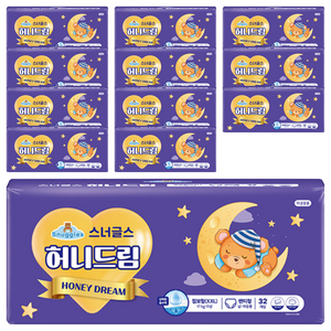 스너글스 허니드림 팬티형 기저귀 남녀공용, 점보형(2XL), 384매