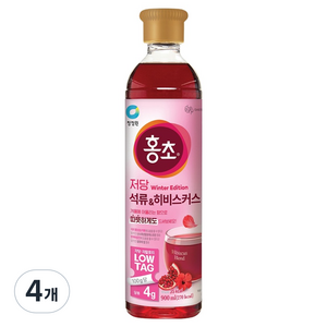 홍초 저당 석류 앤 히비스커스, 900ml, 4개