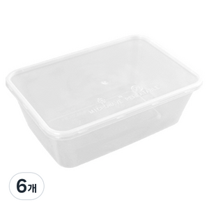 PP 1칸 내열도시락 750A, 50개입, 6개