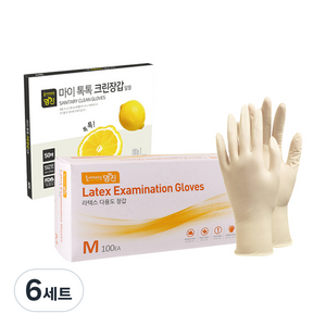 명진 라텍스 위생장갑 M 100p + 마이톡톡 위생장갑 50p, 6세트, 100EA + 50매