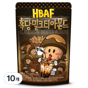 바프 흑당 밀크티 아몬드, 120g, 10개