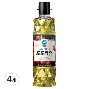 청정원 포도씨유, 500ml, 4개