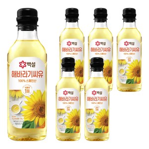 백설 CJ 해바라기씨유, 500ml, 6개