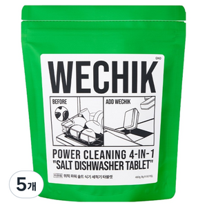 위칙 파워 솔트 식기세척기 타블렛, 480g, 5개