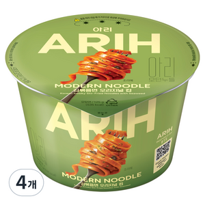 팔도 아리 모던누들 김볶음면 오리지널 컵 125g, 4개