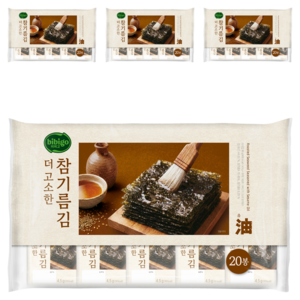 비비고 더 고소한 참기름김, 90g, 4개