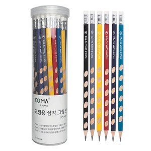 투코비 코마 삼각 그립 교정연필 B 세트 TC-P02, 혼합색상, 36개 골드박스 특가
