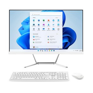 디클 일체형 PC 셀러론-N5095 무선키보드 마우스 포함, 화이트, 4GB, 128GB, WIN11 Home, A27N