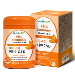 뉴트리디데이 비타구미 비타민 C & D, 180g, 1개