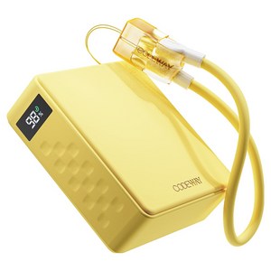 코드웨이 미니 고속충전 보조배터리 10000mAh + C타입 초고속충전 케이블, 옐로우
