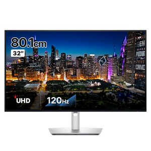 델 4K UHD IPS 피벗 120Hz 울트라샤프 모니터 Black, 80.01cm, U3225QE