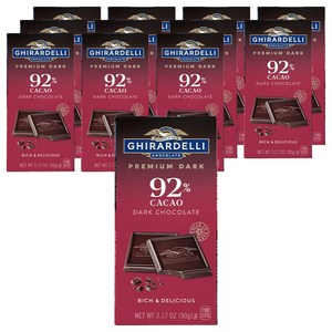 기라델리 프리미엄 다크 카카오 92%, 90g, 12개