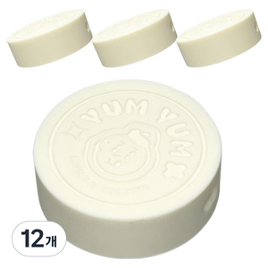 미르코리아 실리콘 헥사 얌얌 유리병 뚜껑 58mm, 화이트, 12개
