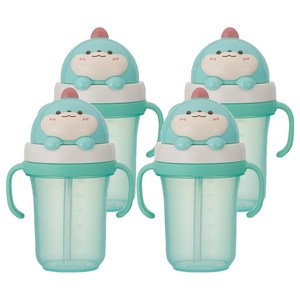에디슨 프렌즈 흘림방지 입체 빨대컵2, 300ml, 4개, 공룡에디노