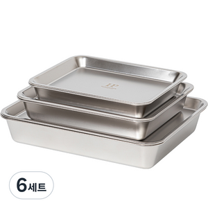 홈파워 사각 트레이 세트, 트레이 + 뚜껑 + 채반, 6세트