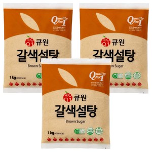 큐원 갈색설탕, 1kg, 3개