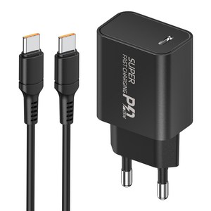 YINTO c타입 고속 충전기 25W PD3.0 PPS + C TO C 1.5M 100w 케이블 세트, 1세트, 블랙 골드박스 특가