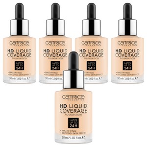 캐트리스 HD 리퀴드 커버리지 파운데이션 30ml, 002호 포슬린베이지, 5개