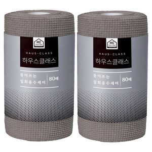 하우스클래스 자연주의 일회용 수세미, 그레이, 80개입, 2개