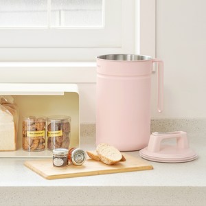 무디타 스텐 진공 음식물 쓰레기통 2.8L, 핑크, 1개