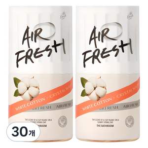 에어후레쉬 크리스탈워터 화장실용 방향제 본품, 400ml, 30개, 화이트코튼향