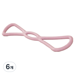 에이룬 8자형 저항밴드 요가 필라테스 스트레칭 홈트, 분홍, 6개