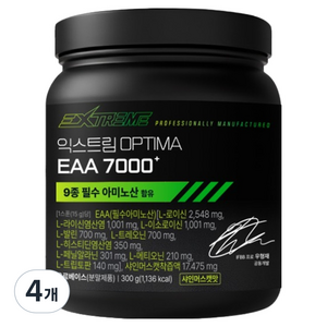 익스트림 옵티마 EAA 7000플러스 아미노산 샤인머스켓맛, 300g, 4개