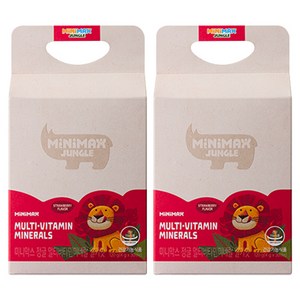 미니막스 정글 멀티비타민 미네랄 딸기맛 120g, 30정, 2개