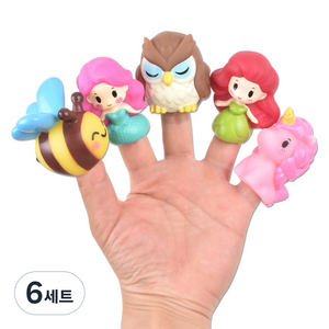 오즈토이 러버 손가락 인형 목욕놀이 SQ22002-2 동화B, 6세트, 5개