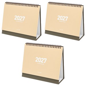 모닝글로리 2027 비움 모닝 스탠딩 캘린더 중, 베이지, 3개