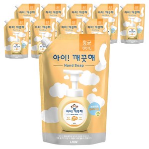 아이깨끗해 핸드워시 순 파우더향 리필용, 1.8L, 10개