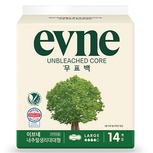 이브네 무표백 코어 생리대, 대형, 14개입, 1개