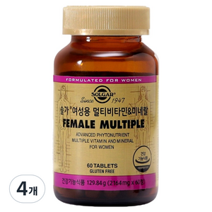 솔가 여성용 멀티비타민 & 미네랄, 60정, 4개