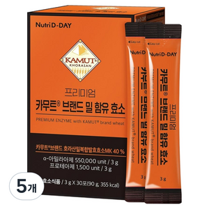 뉴트리디데이 프리미엄 카무트 브랜드 밀 함유 효소, 90g, 5개