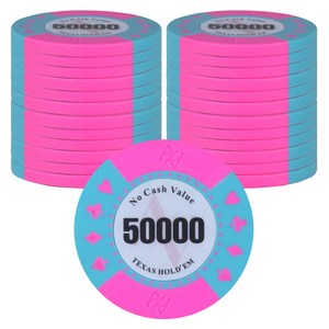 AAHM AA 로고 홀덤칩 50000, 핑크, 25개