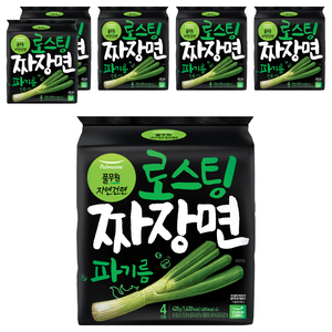 풀무원 로스팅 짜장 파기름 라면 105g, 24개