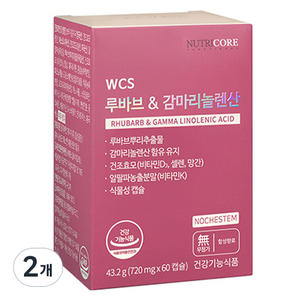 뉴트리코어 WCS 루바브 앤 감마리놀렌산 43.2g, 60정, 2개