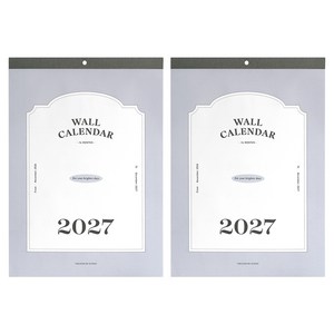 아이코닉 2027 월 캘린더 벽걸이 달력, 혼합색상, 2개