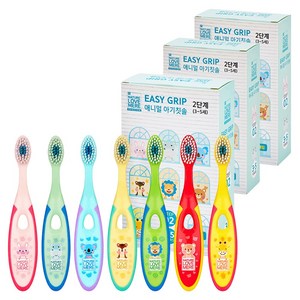 네이쳐러브메레 이지그립 애니멀 아기 칫솔 2단계, 혼합색상, 7개입, 3세트