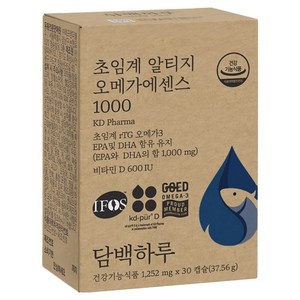 담백하루 정품 초임계 알티지 오메가에센스 1000, 30정, 1개