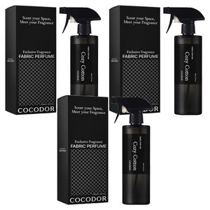 코코도르 퍼퓸 섬유탈취제 코지 코튼, 3개, 500ml