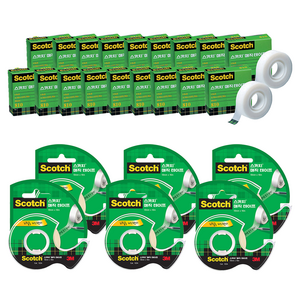 스카치 매직 셀로판 테이프 리필 18mm x 15m 3p + 디스펜서 122 18mm x 16m, 혼합색상, 6세트